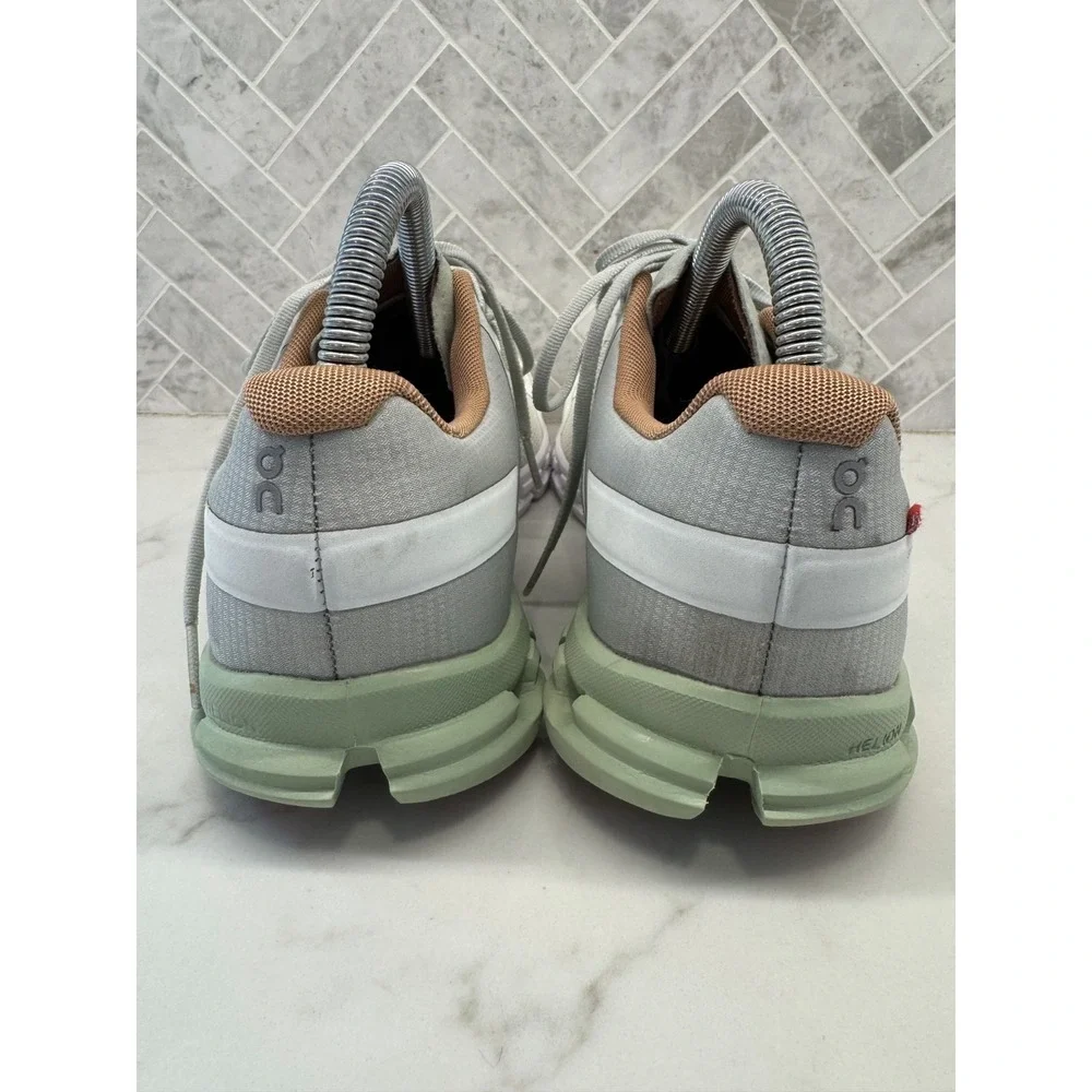 On Cloud Cloudflow Running Shoes Womens 8.5 Aloe White Mesh Athletic Sneakers